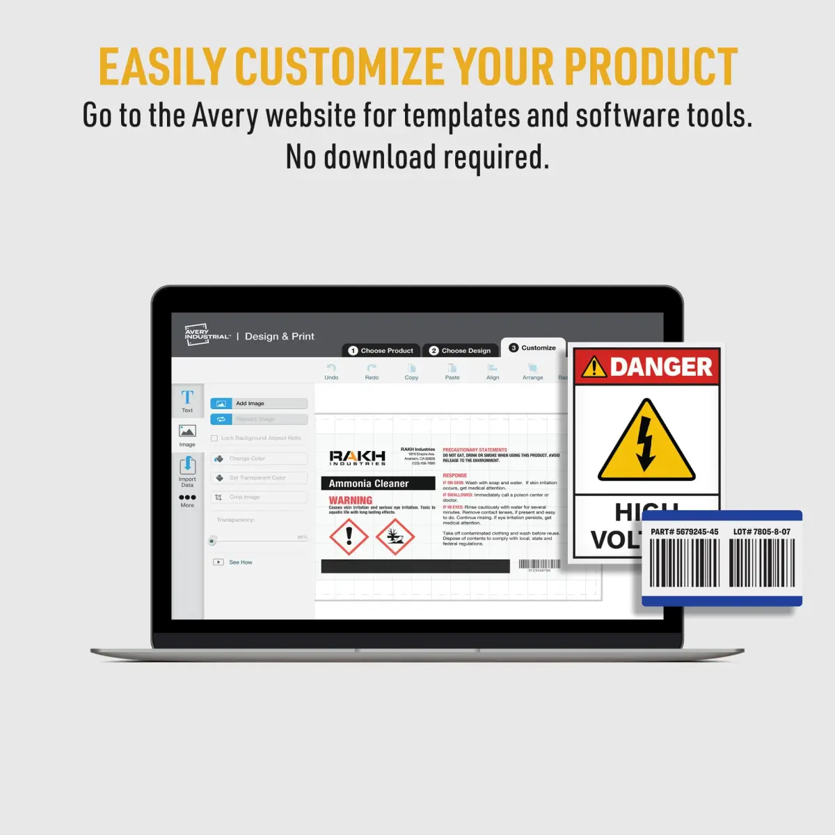 Avery UltraDuty GHS Chemical Labels 8.5 x 11 Inch, 250 Labels | Waterproof, UV Resistant, Chemical Resistant - view 2