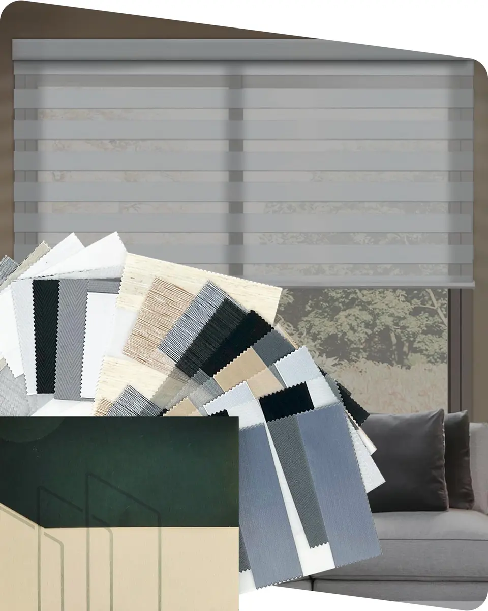 Yoolax Motorized Zebra Blinds with Remote Multicolor Fabric Samples | Smart Electric Shades for Windows - main product image