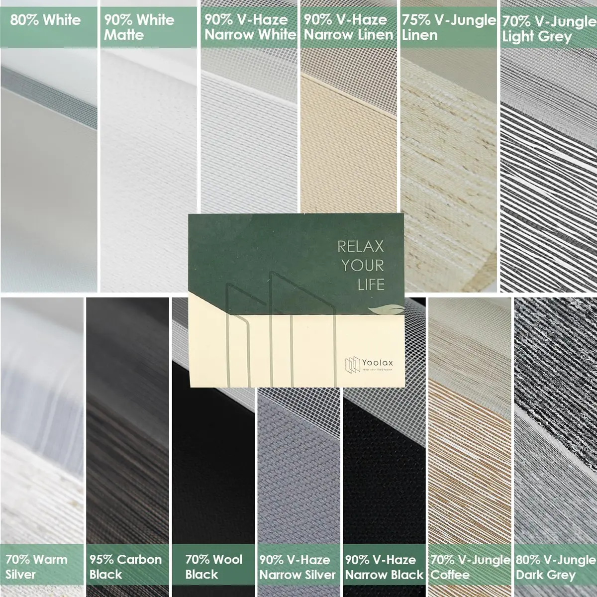 Yoolax Motorized Zebra Blinds with Remote Multicolor Fabric Samples | Smart Electric Shades for Windows - view 2