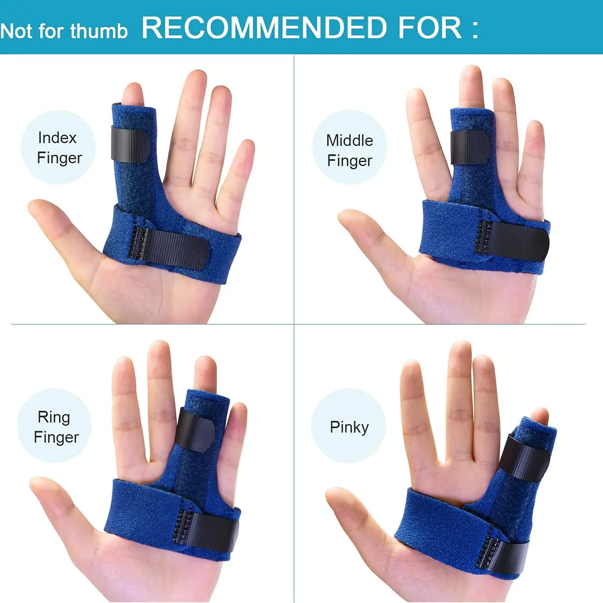 Sumifun Trigger Finger Splint with 2 Gel Sleeves for Left Hand | Adjustable Aluminum Finger Brace for Sprains, Tendonitis, Arthritis Pain Relief (1 Count) - view 2