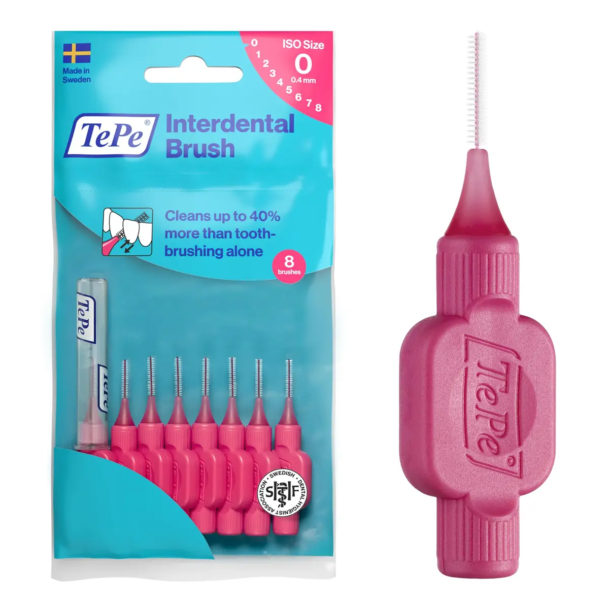 TePe Original Interdental Brush Size 0 Rosa | Effective Plaque Removal for Healthy Gums - main product image