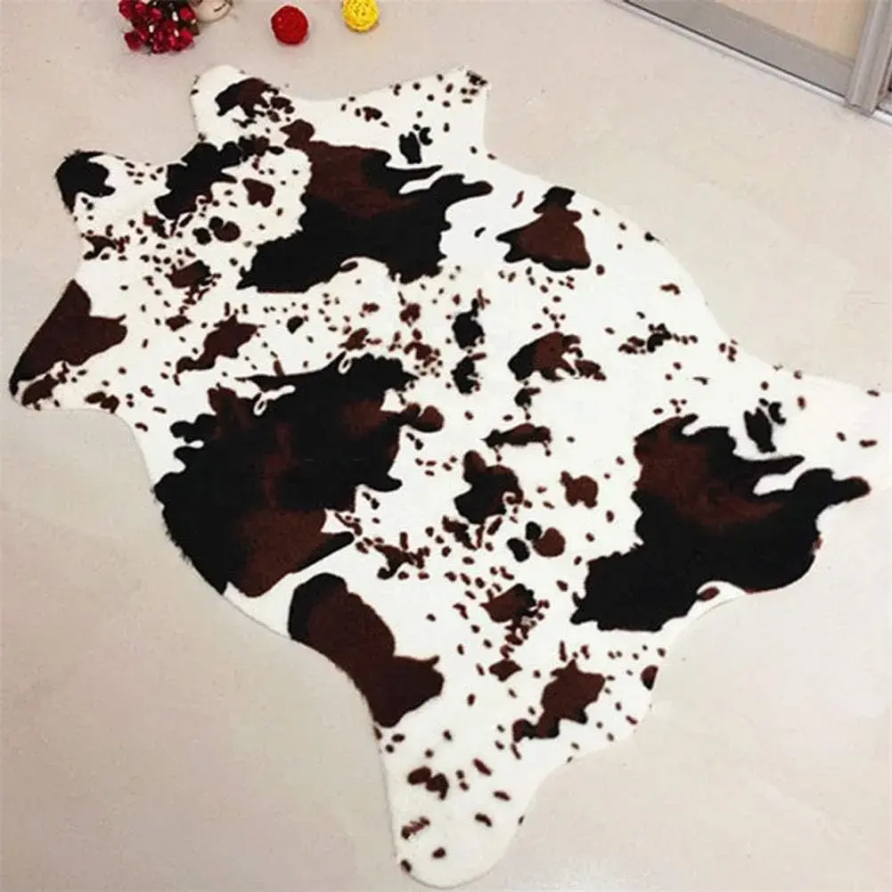 yingda1992 Cut Cow Print Rug 75cm x 110cm (2.5 x 3.6 ft) | Flat Woven Animal Print Carpet for Kids Room - view 2
