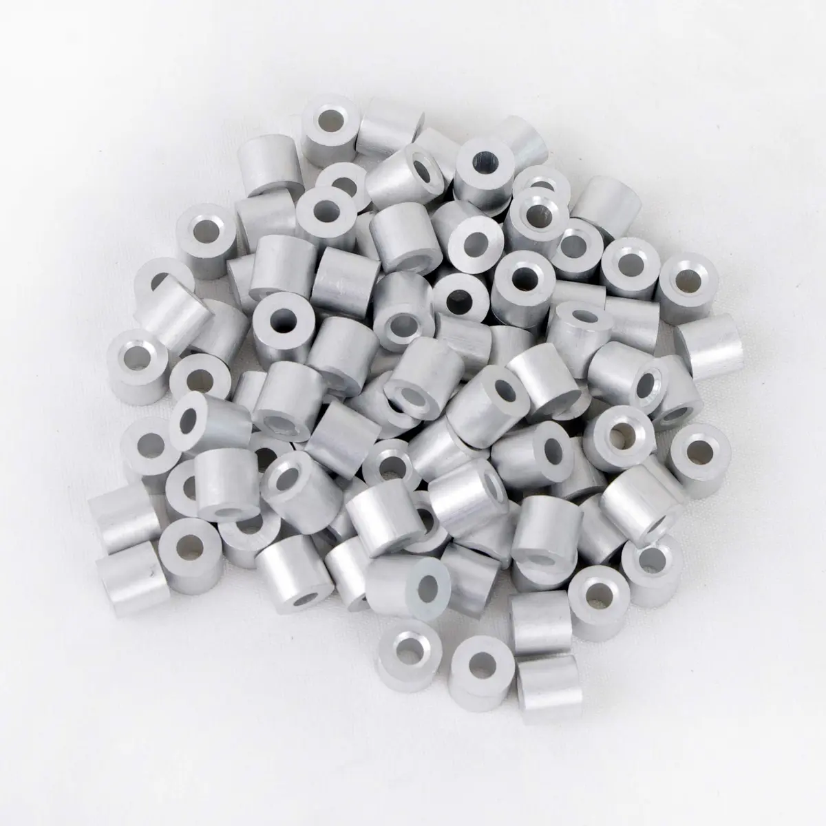 HIGOOD Wire Rope Stop Sleeve for 1/8" Wire Rope | Aluminum Alloy, PK 100 - main product image