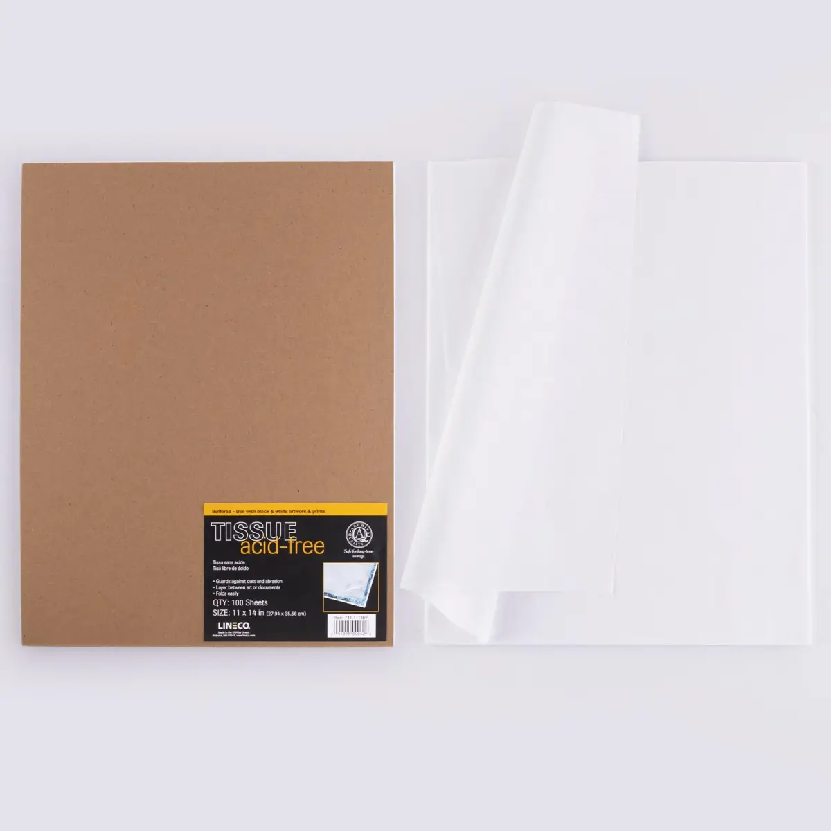 Lineco Buffered Acid-Free Interleaving Tissue 11"x14" (27.94cm x 35.56cm) | Archival Paper Extends Life of Pictures, Photographs, Artwork and Textiles - view 2