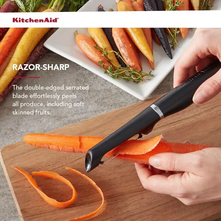 KitchenAid Gourmet Euro Peeler 8.7-Inch Black | Double-Edge Serrated Blade for Fruits & Vegetables - view 7