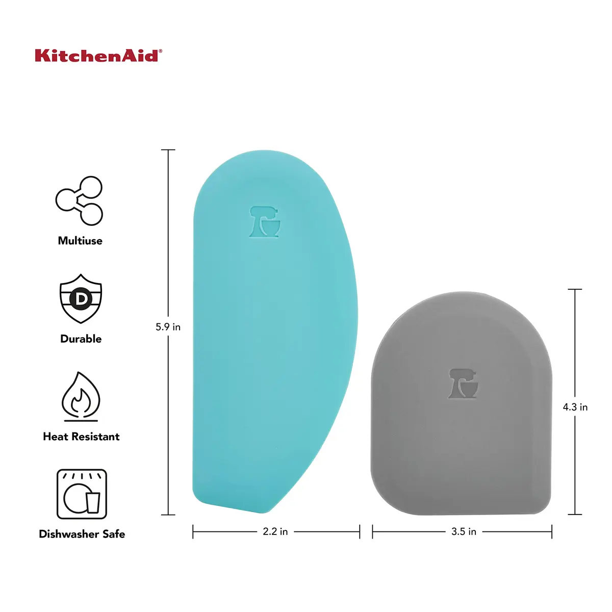 KitchenAid Gourmet Bowl Scraper Set of 2 | Heat-Resistant Silicone & Nylon for All Surfaces - view 2