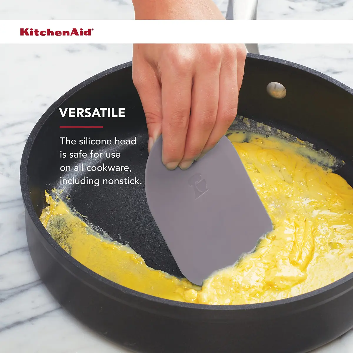 KitchenAid Gourmet Bowl Scraper Set of 2 | Heat-Resistant Silicone & Nylon for All Surfaces - view 3