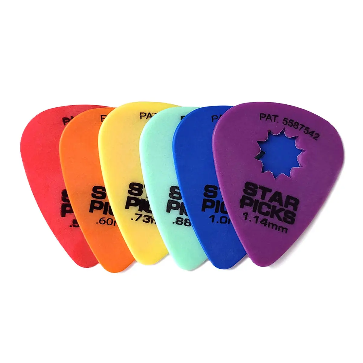 Star Picks Delrin Guitar Picks - Mixed Gauge 72 Pack | Patented Star-Shaped Grip - main product image