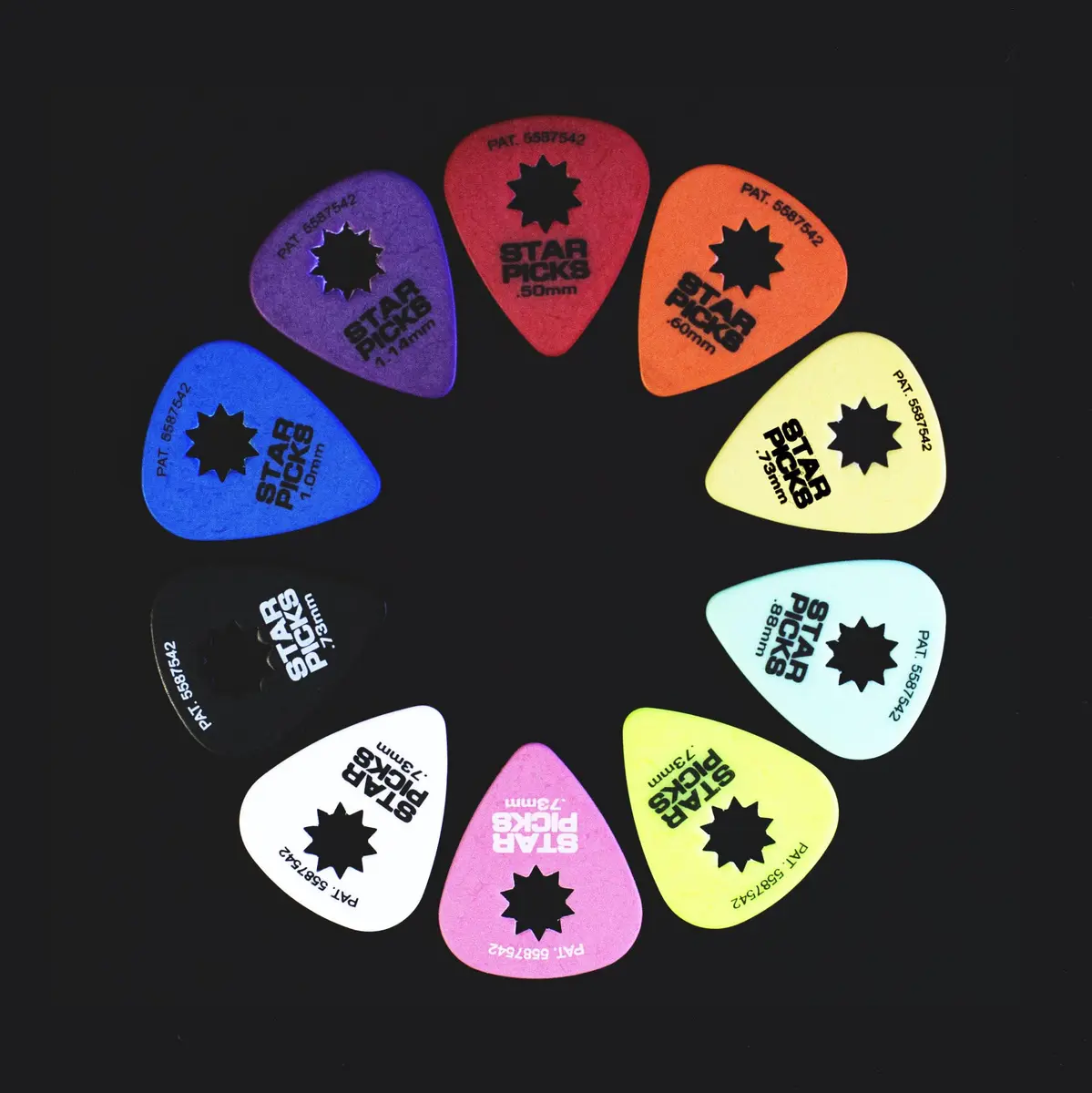 Star Picks Delrin Guitar Picks - Mixed Gauge 72 Pack | Patented Star-Shaped Grip - view 2