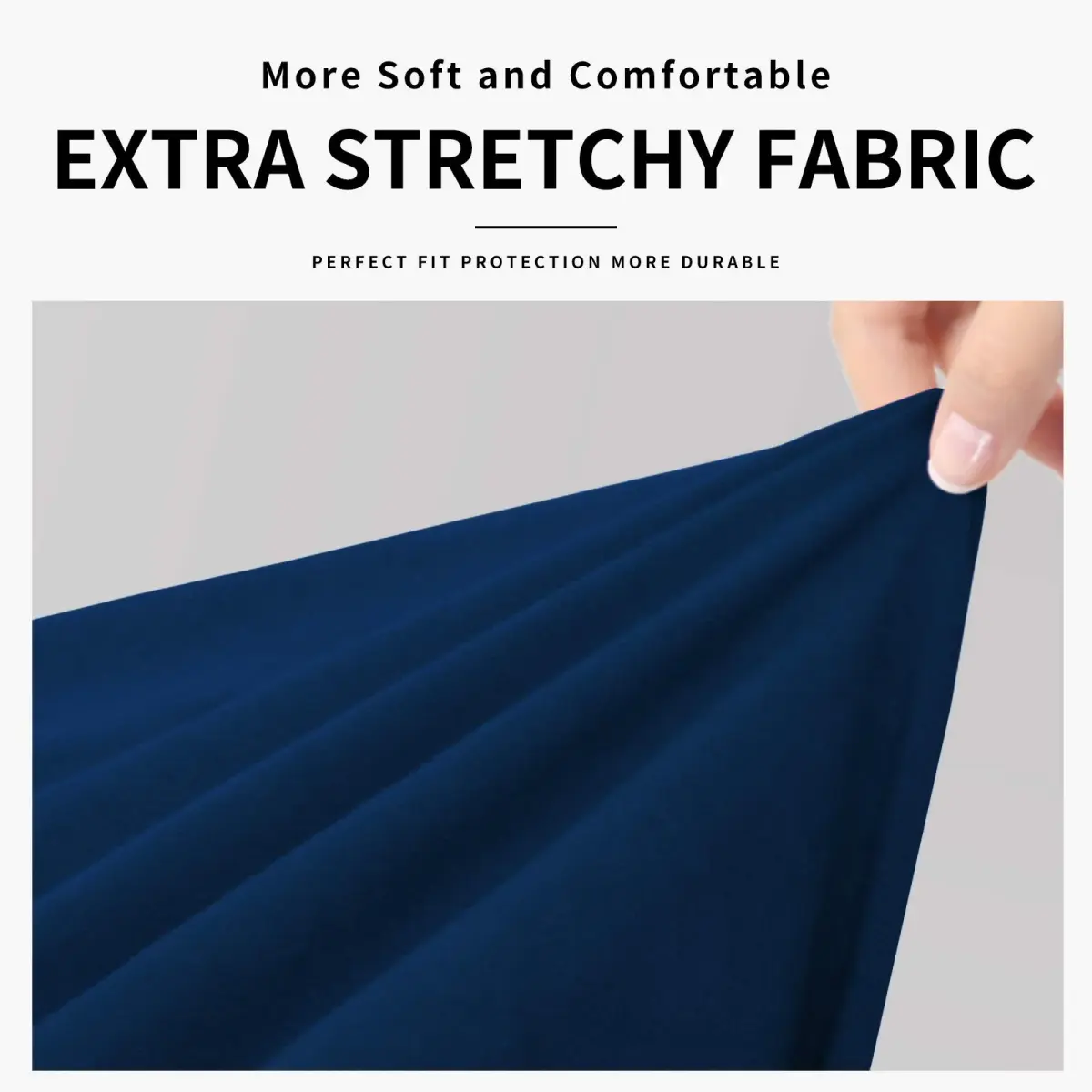 Easy-Going Waterproof Oversized Sofa Cover for 3 Cushion Sofas | 4-Piece Set, Navy, Fits 86-108 Inch - view 7