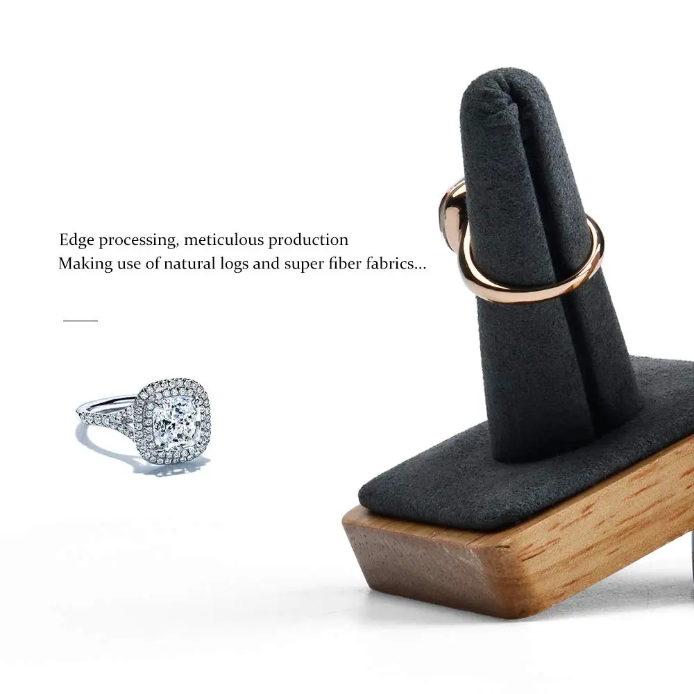 Oirlv Single Finger Wooden Ring Display Stand Jewelry Showcase Display | Elegant, Compact & Space-Saving (70-120 chars) - view 5