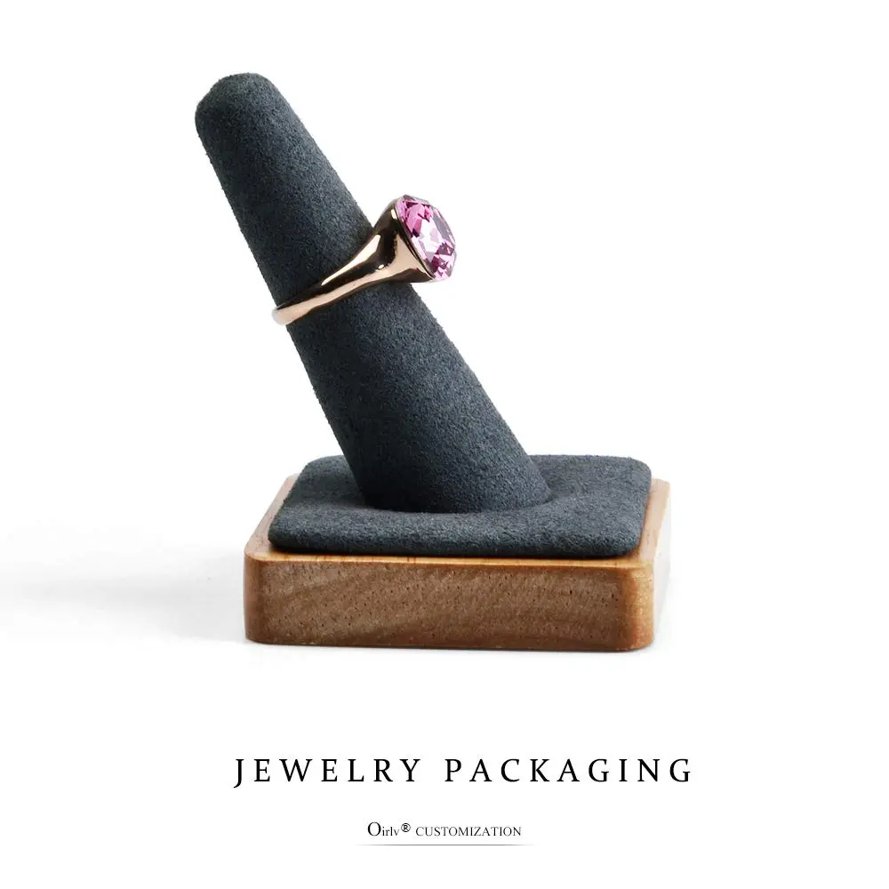 Oirlv Single Finger Wooden Ring Display Stand Jewelry Showcase Display | Elegant, Compact & Space-Saving (70-120 chars) - view 6