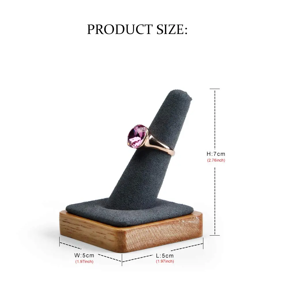 Oirlv Single Finger Wooden Ring Display Stand Jewelry Showcase Display | Elegant, Compact & Space-Saving (70-120 chars) - view 8