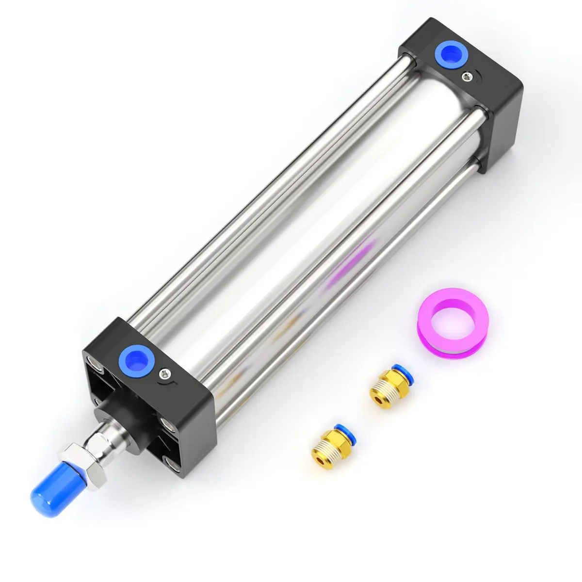 TAILONZ Pneumatic Air Cylinder 63mm Bore 150mm Stroke Double Action Aluminum - Corrosion Resistant, Impact Stable, Sealing Ring, Self-Lubricating, -4~176℉ - main product image
