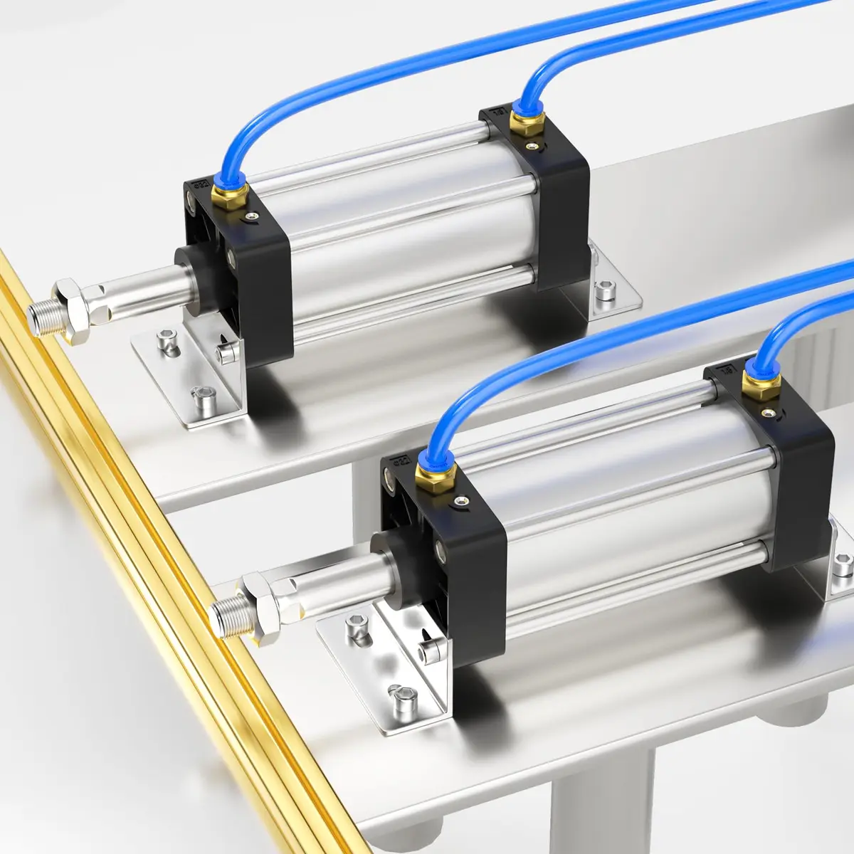 TAILONZ Pneumatic Air Cylinder 63mm Bore 150mm Stroke Double Action Aluminum - Corrosion Resistant, Impact Stable, Sealing Ring, Self-Lubricating, -4~176℉ - view 7