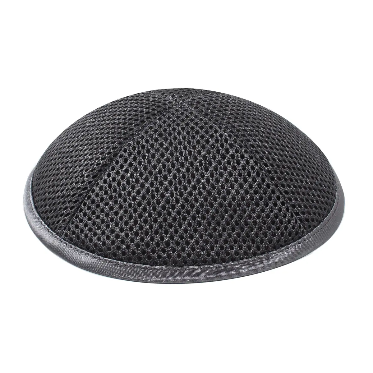 Zion Judaica Deluxe Mesh Kippah for Boys Teens and Adults 6.25" Yamaka for Sports Bar or Bat Mitzvah Weddings Prayer Skullcap Sports Fabric Dark Gray - view 2