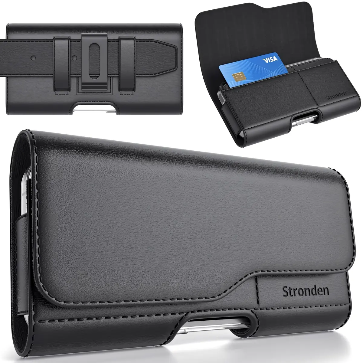Stronden Leather Holster for iPhone 16 Plus, 15 Pro Max, 15 Plus, 14 Pro Max, 14 Plus, 13 Pro Max, 12 Pro Max, 11 Pro Max | Magnetic Closure, Card Slot - main product image