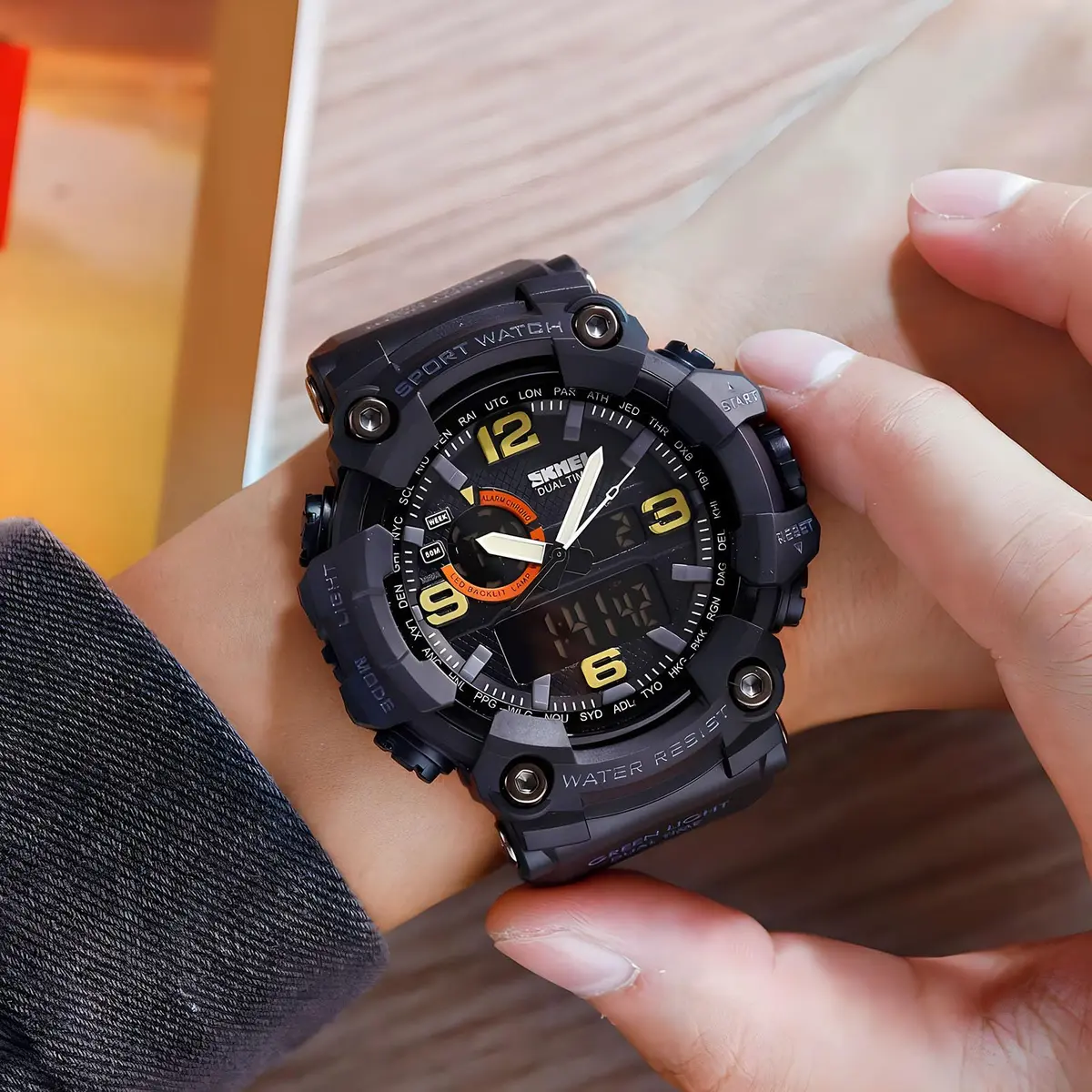 Gosasa Men's Multi-Function Military Sports Watch 51mm (2.01 in) | Dual Time Analog-Digital LED - view 2