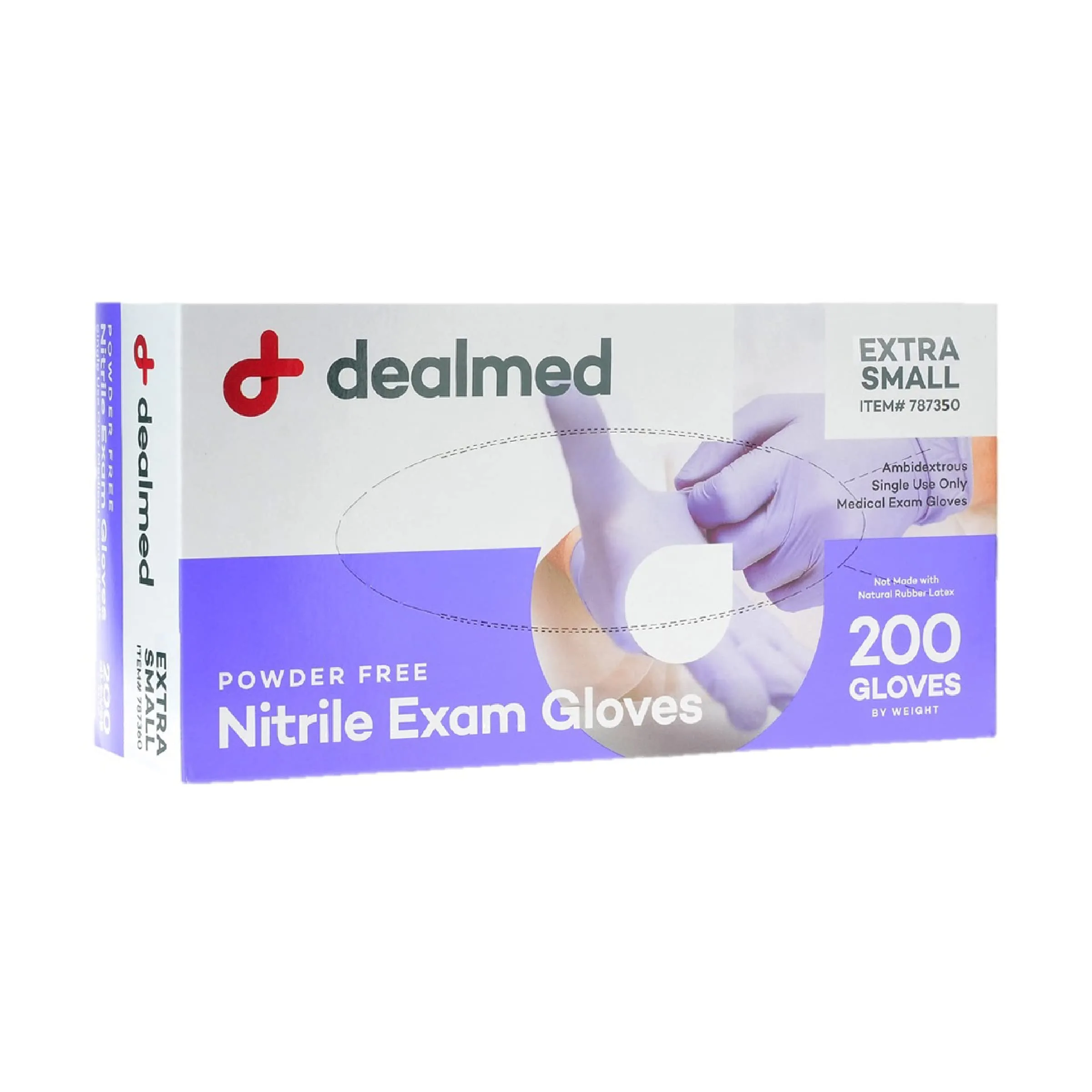 Dealmed Nitrile Exam Gloves XS Purple | Latex-Free Protection for Indian Households - main product image
