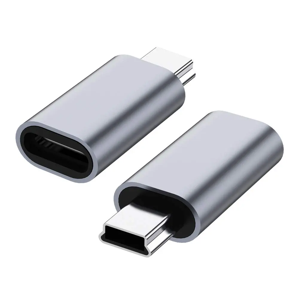 JXMOX USB C to Mini USB 2.0 Adapter (2-Pack) | Charge & Sync Data Up to 480 Mbps - main product image