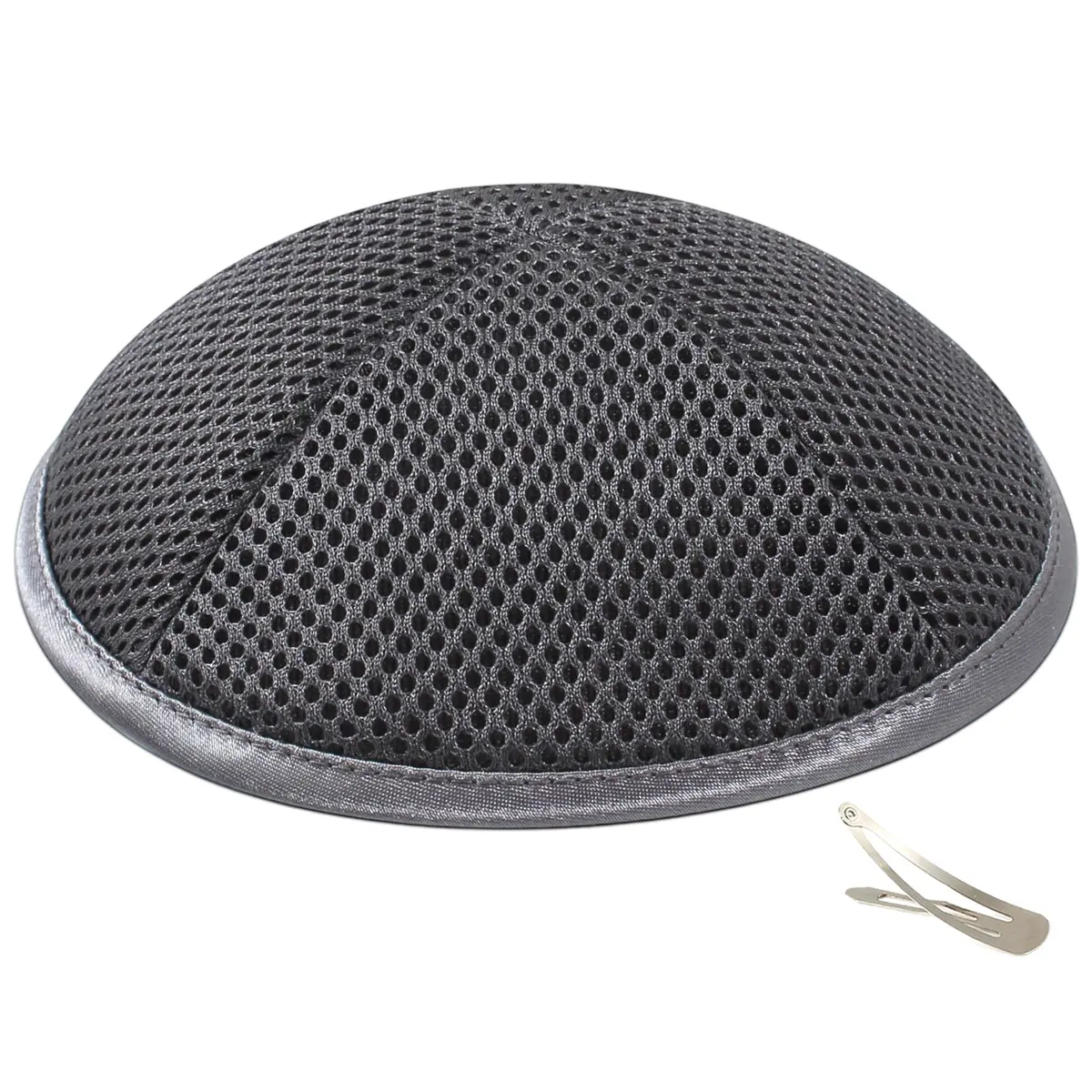 Zion Judaica Ltd Gray 12 Pack Mesh Kippahs for Religious Events and Occasions Prayer Skullcap Kippas Sports Fabric Yarmulkes Bar and Bat Mitzvah Kipas Wedding Yamakas (12, Dark Grey) - view 2