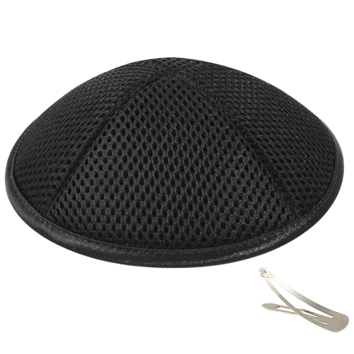 Zion Judaica Ltd Black Mesh Kippah for Teens & Adults | 6.25" Diameter (16 cm) - main product image