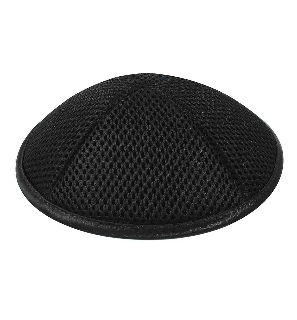 Zion Judaica Ltd Black Mesh Kippah for Teens & Adults | 6.25" Diameter (16 cm) - view 2