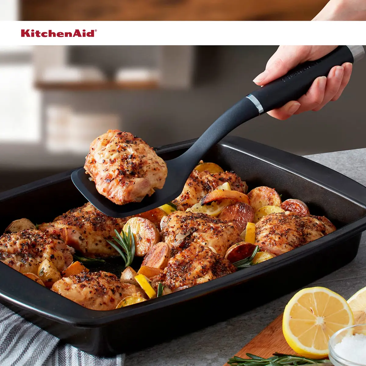 KitchenAid Gourmet Nylon Short Turner | Heat Resistant to 450°F/232°C | Control & Durability - view 6