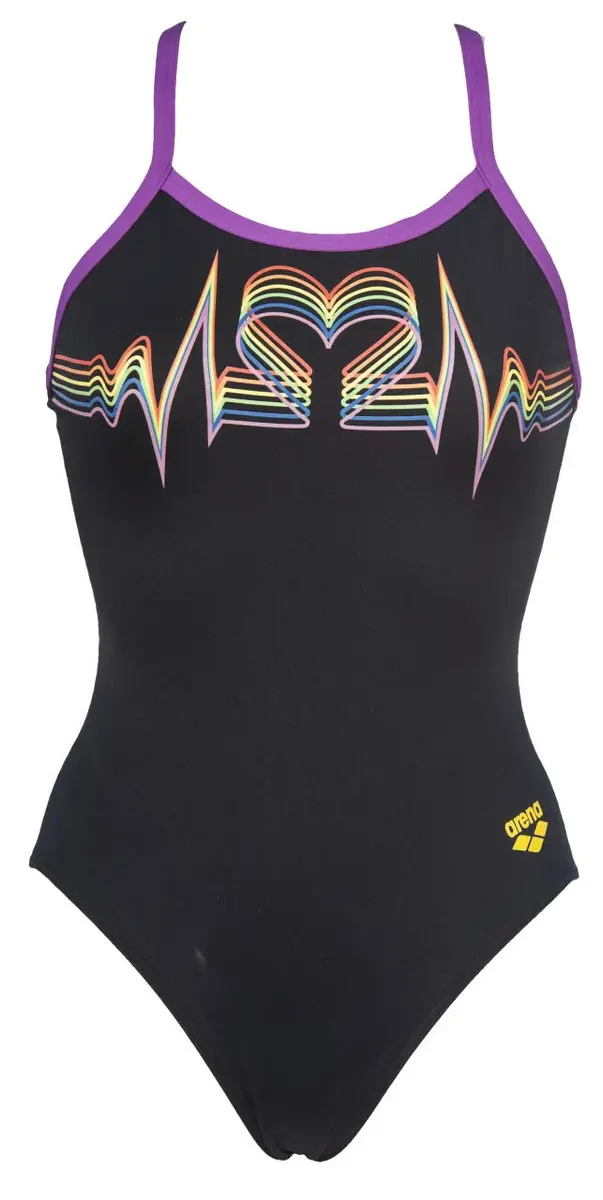 ARENA Pride Light Drop Back MaxLife One Piece Swimsuit, Black, 22 | MaxComfort & Chlorine Resistance for Competitive Swimmers - main product image