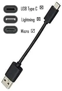 ienza Micro USB Charge Cable 23cm (9") for Earbud Cases | Replaces Short USB Cables for Older Models - view 3