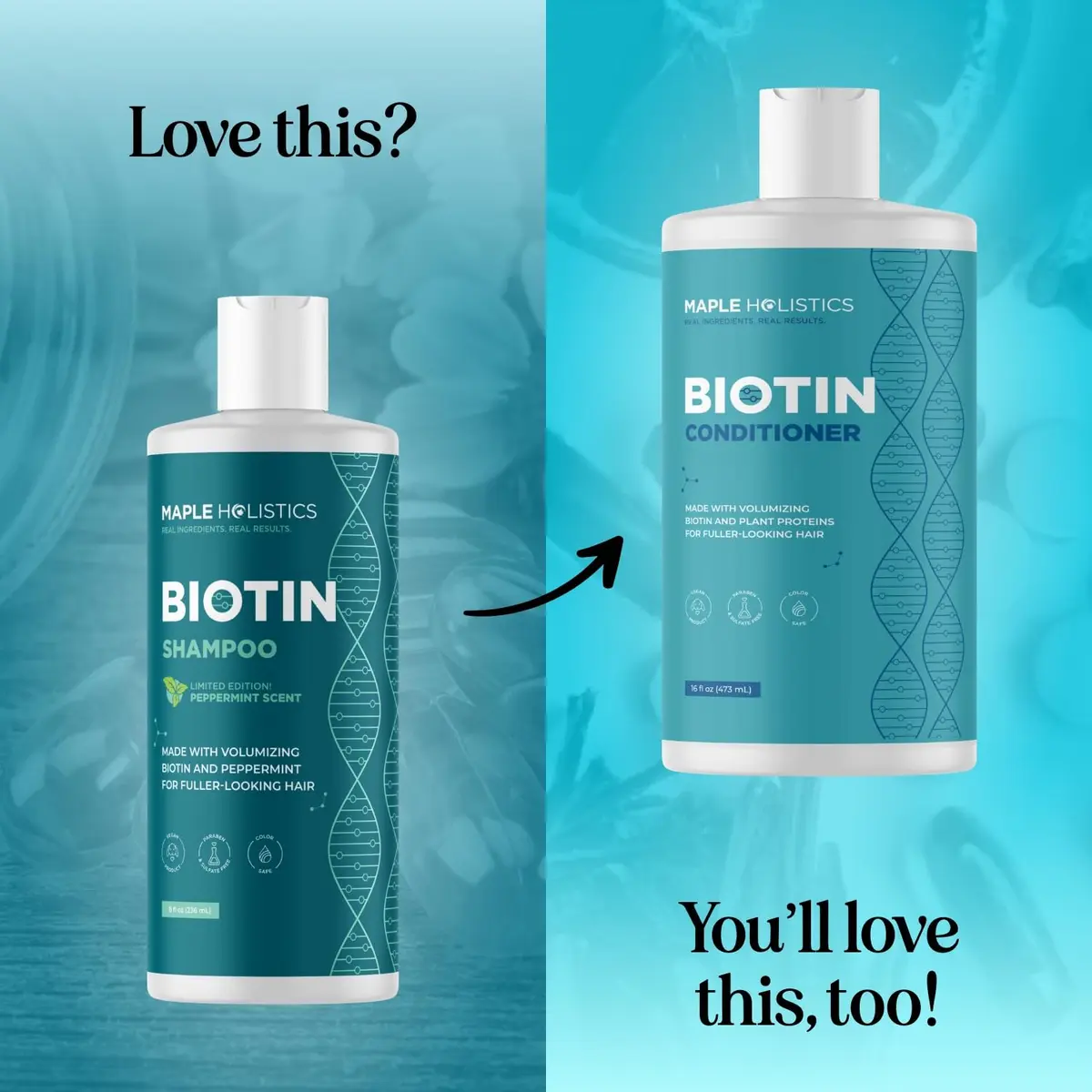 Maple Holistics Biotin Shampoo for Thinning Hair 8 Fl Oz | Invigorating Peppermint & Natural Oils for Hair Growth - view 7