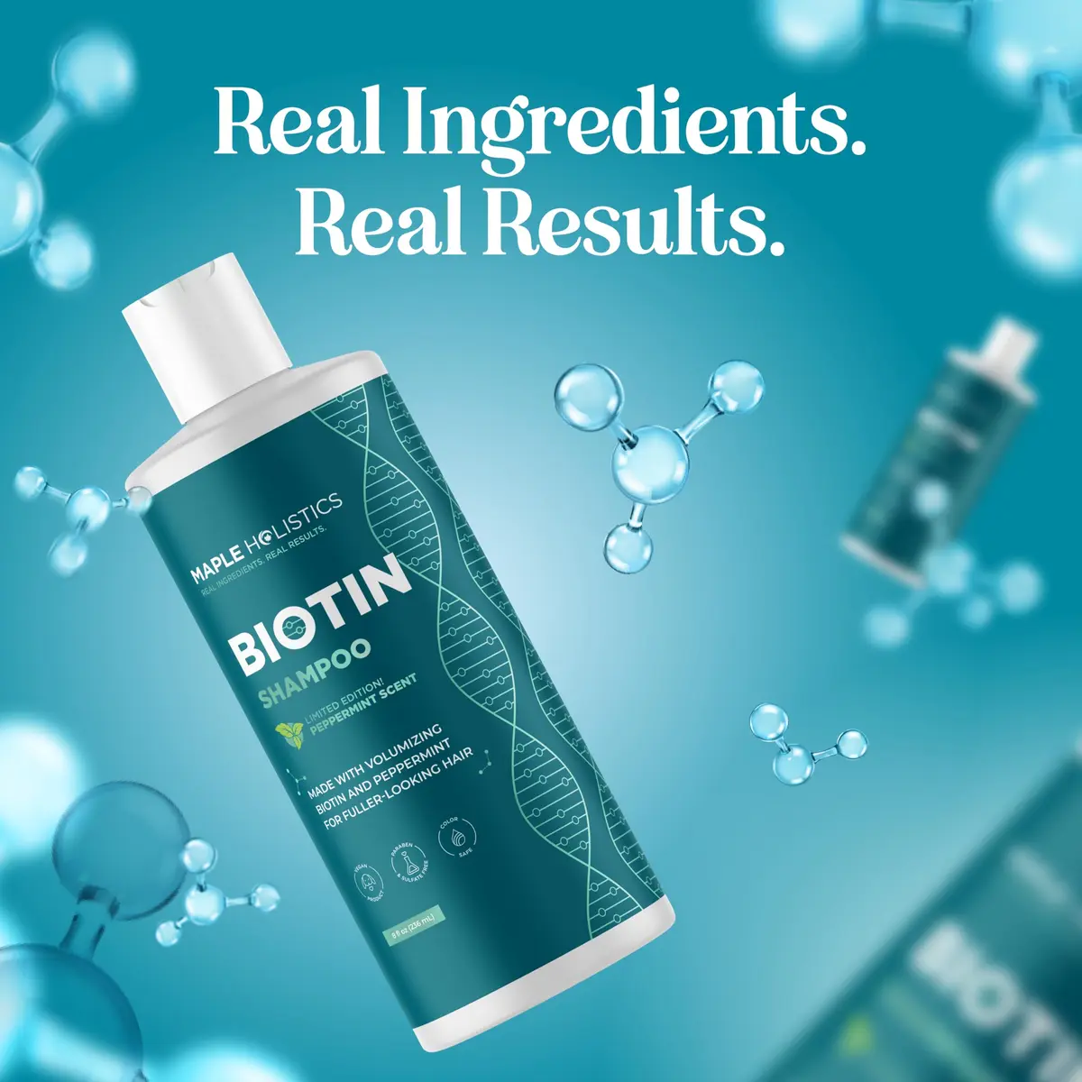 Maple Holistics Biotin Shampoo for Thinning Hair 8 Fl Oz | Invigorating Peppermint & Natural Oils for Hair Growth - view 9