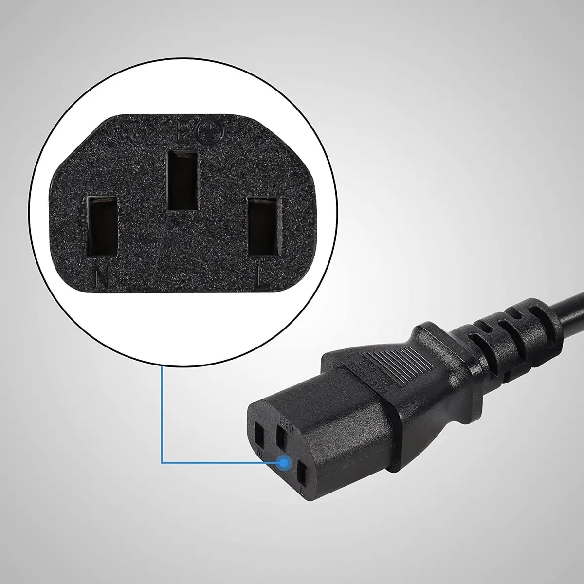 Toptekits C14 to C5+C13 Y Splitter Power Cord 0.3m (1ft) | IEC 320 C14 to C13+C5 Female Splitter - view 15