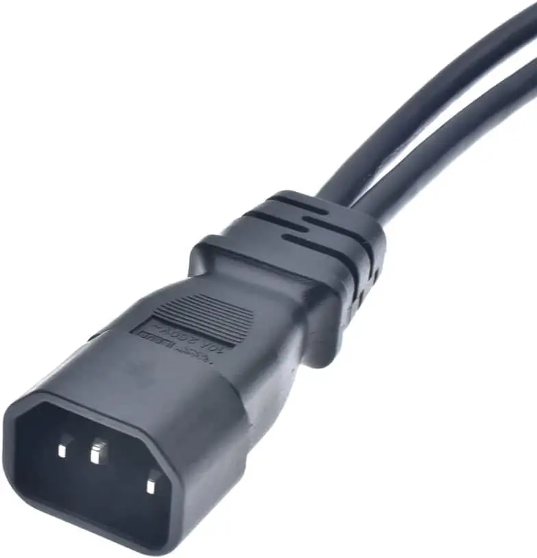 Toptekits C14 to C5+C13 Y Splitter Power Cord 0.3m (1ft) | IEC 320 C14 to C13+C5 Female Splitter - view 5