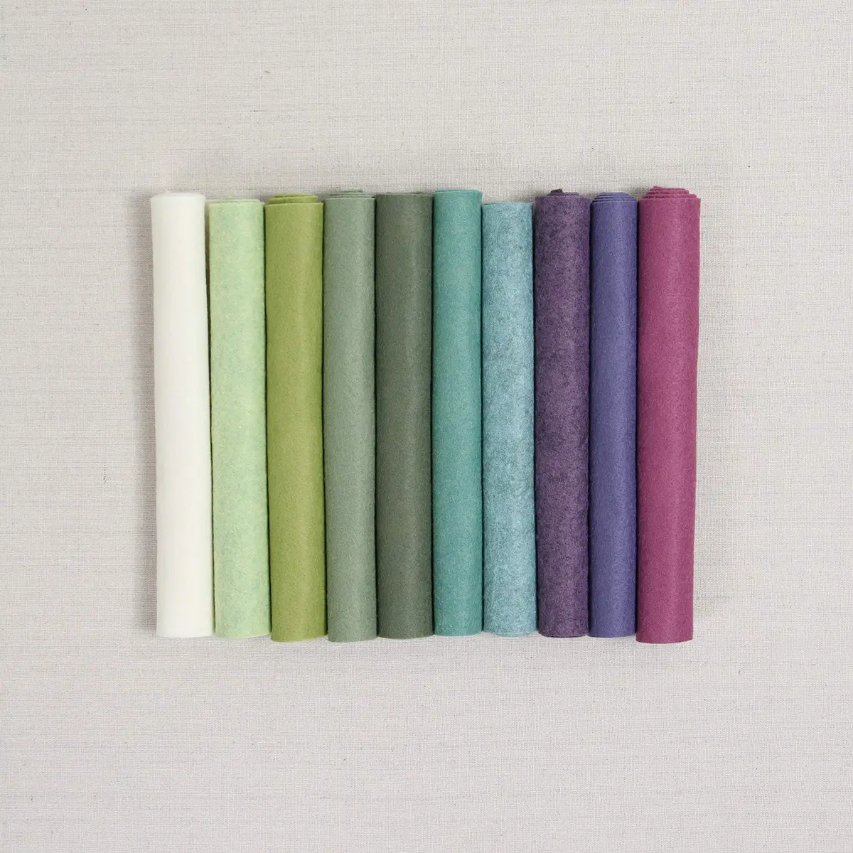 Benzie Design Wool Blend Felt, Succulents Colors, 12x18 inch Sheets, Green, Blue, Purple, Cream - main product image