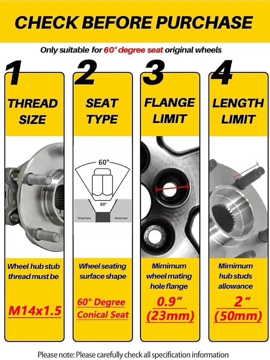 MIKKUPPA M14x1.5 Spline Nuts Replacement for Chevy GMC Wheel | Corrosion Resistant, 32pcs - view 4