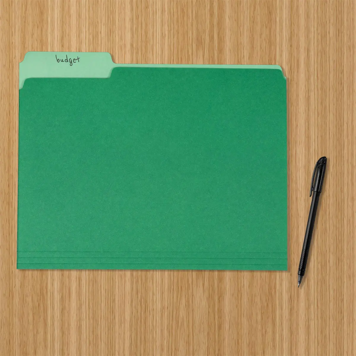 Amazon Basics File Folders for Organization, Letter Size, 1/3 Cut Tab, Bright Green, 36-Pack | Durable Paper Folders for Office and School - view 5