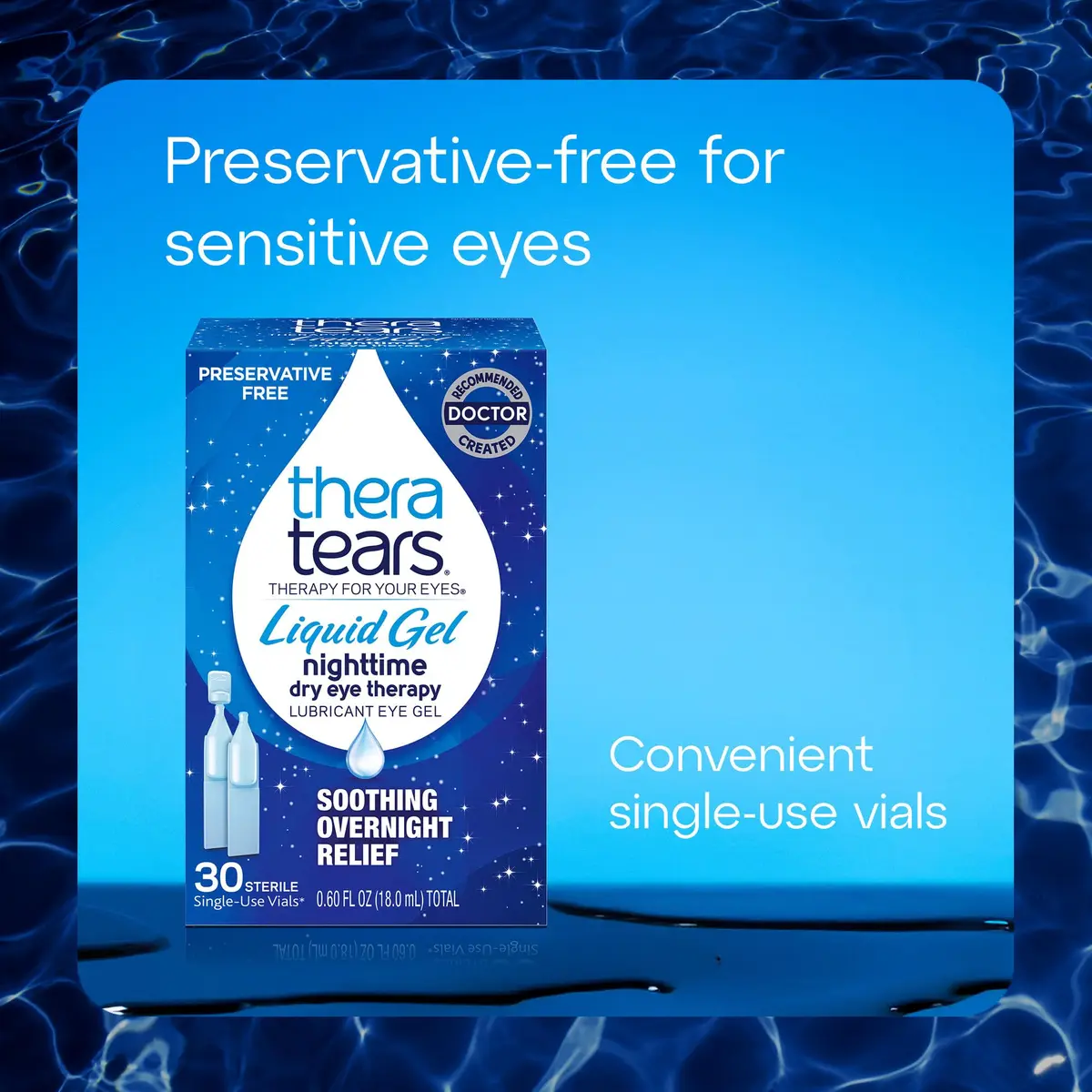 TheraTears Liquid Gel Nighttime Eye Drops 30 Ct | Preservative-Free, Soothing Overnight Relief for Sensitive Eyes - view 6