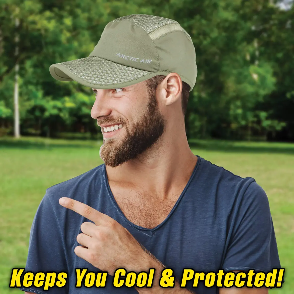 Arctic Air Evaporative Cooling Hat with UV Protection, Beige, 1 Unit | Stay Cool & Protected On The Go - view 5