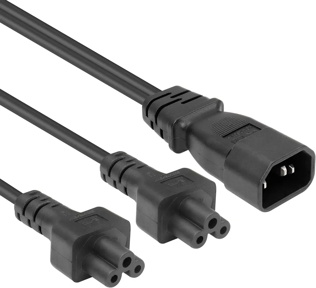 Toptekits C14 to 2xC5 Y Splitter Power Cord 1ft (30cm) | IEC 320 C14 Male to Dual C5 Female Adapter Cable - view 8