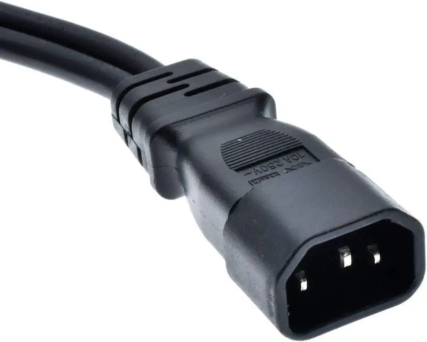 Toptekits C14 to 2xC5 Y Splitter Power Cord 1ft (30cm) | IEC 320 C14 Male to Dual C5 Female Adapter Cable - view 10