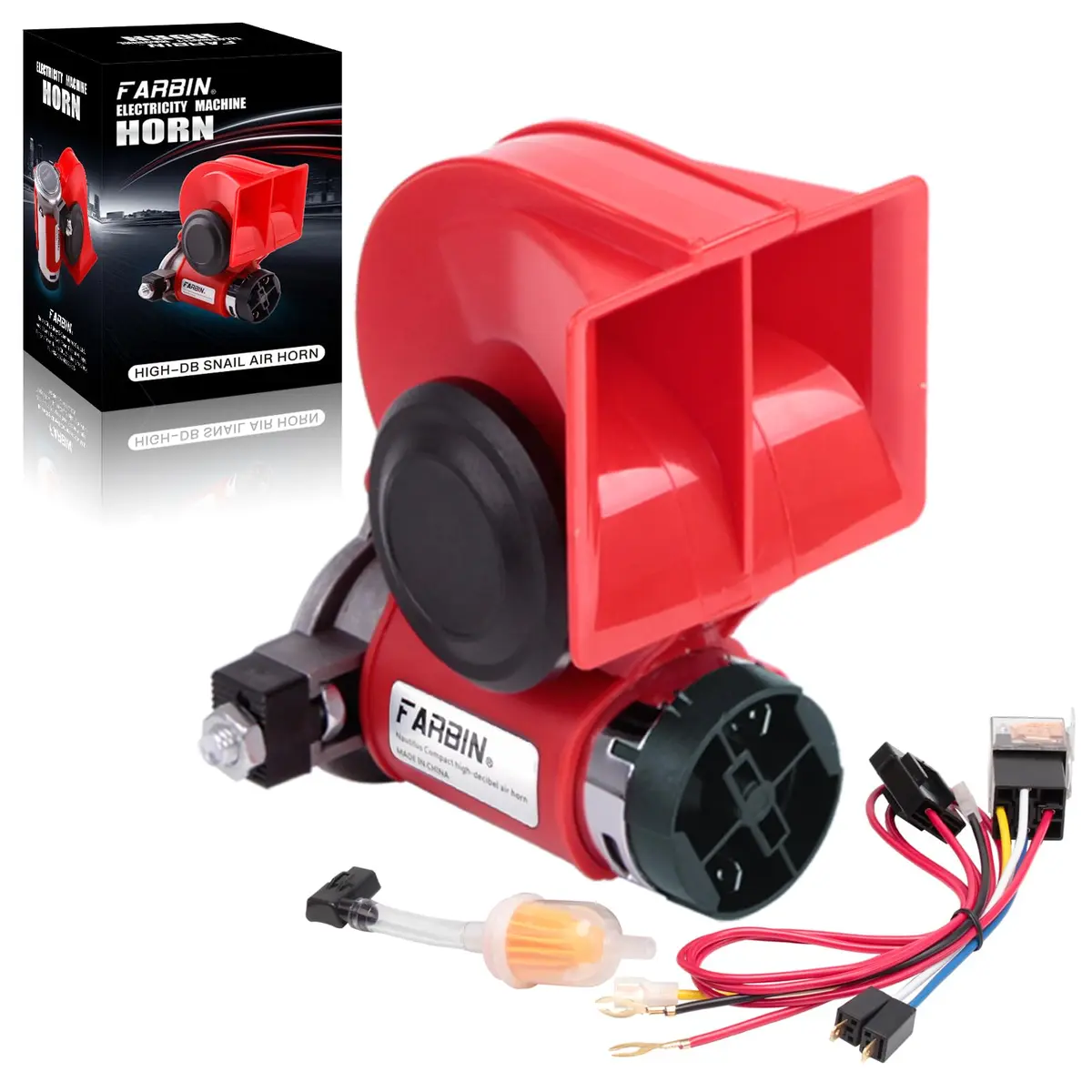 FARBIN 24V Train Horn with Compressor and Wiring Harness | 150dB Loud Air Horn for Trucks and Trains - main product image