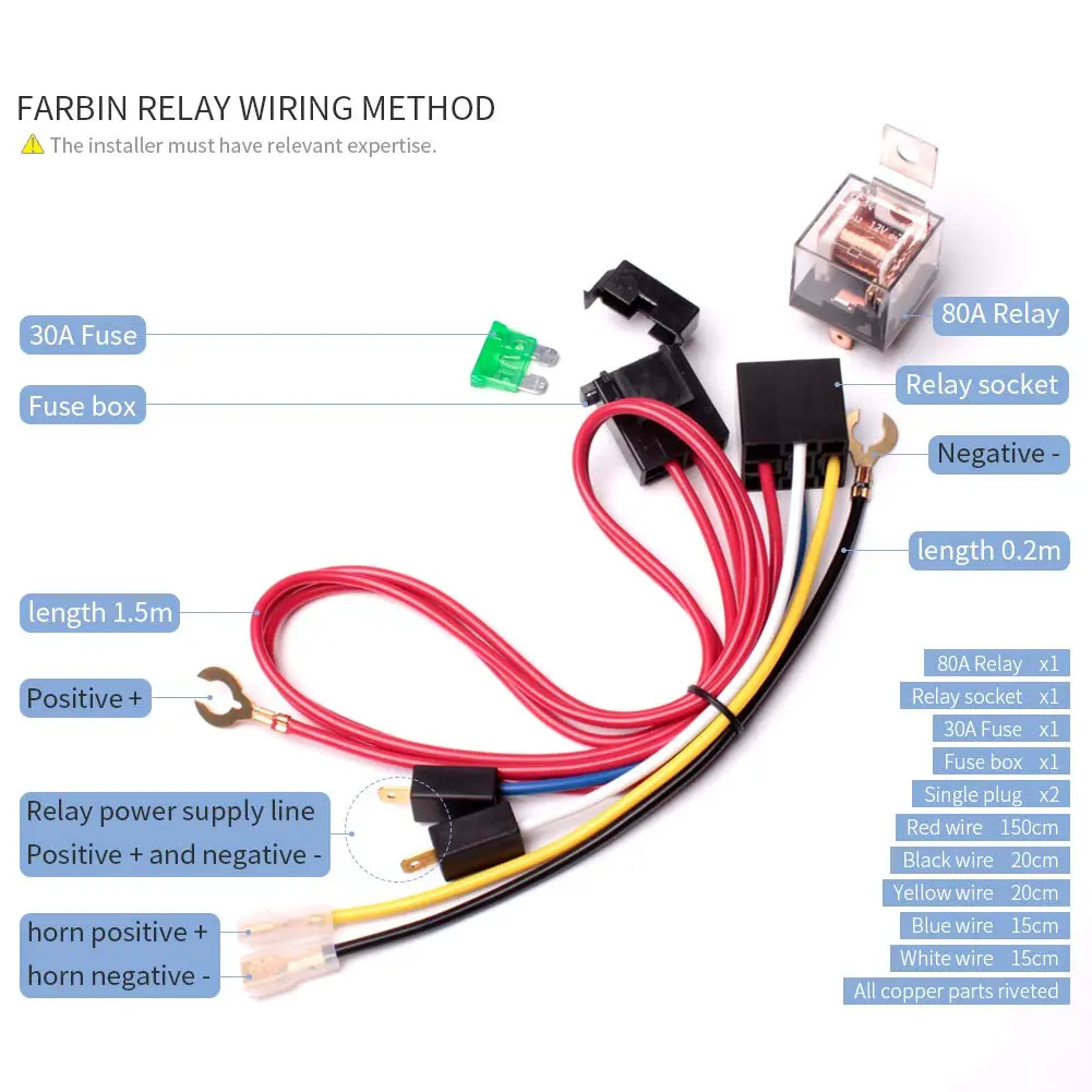 FARBIN 24V Train Horn with Compressor and Wiring Harness | 150dB Loud Air Horn for Trucks and Trains - view 7