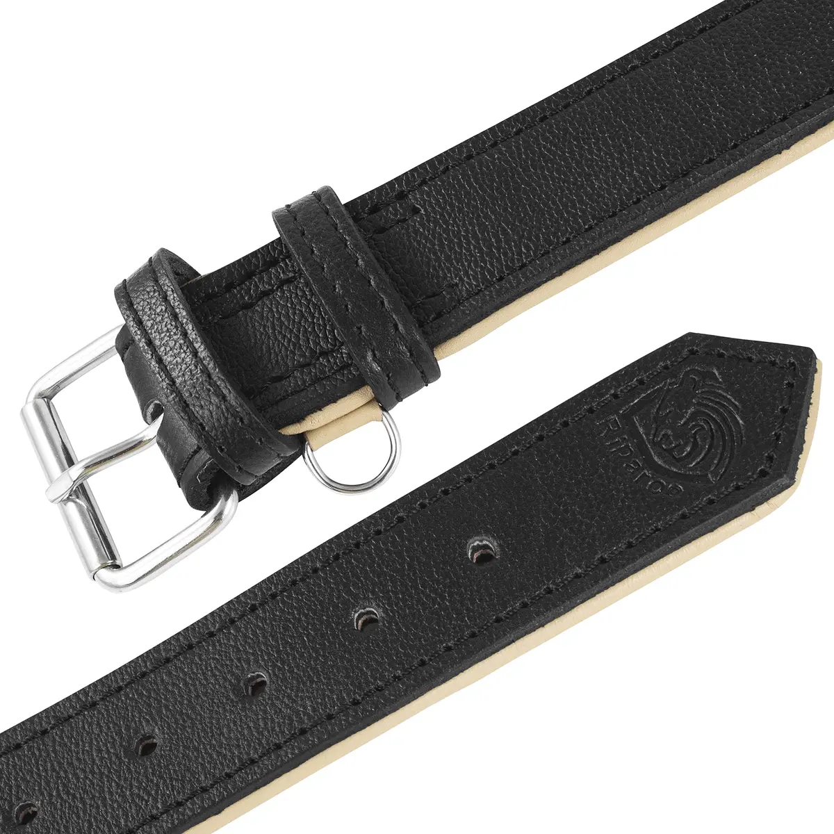 Riparo Leather Dog Collar - Heavy Duty Wide Collar for Small, Medium, Large & XL Dogs | Stylish & Durable - view 9