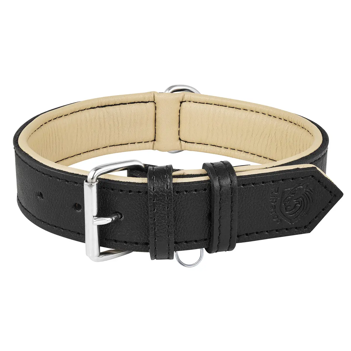 Riparo Heavy Duty Leather Dog Collar XL 21-25" | Adjustable & Durable - main product image
