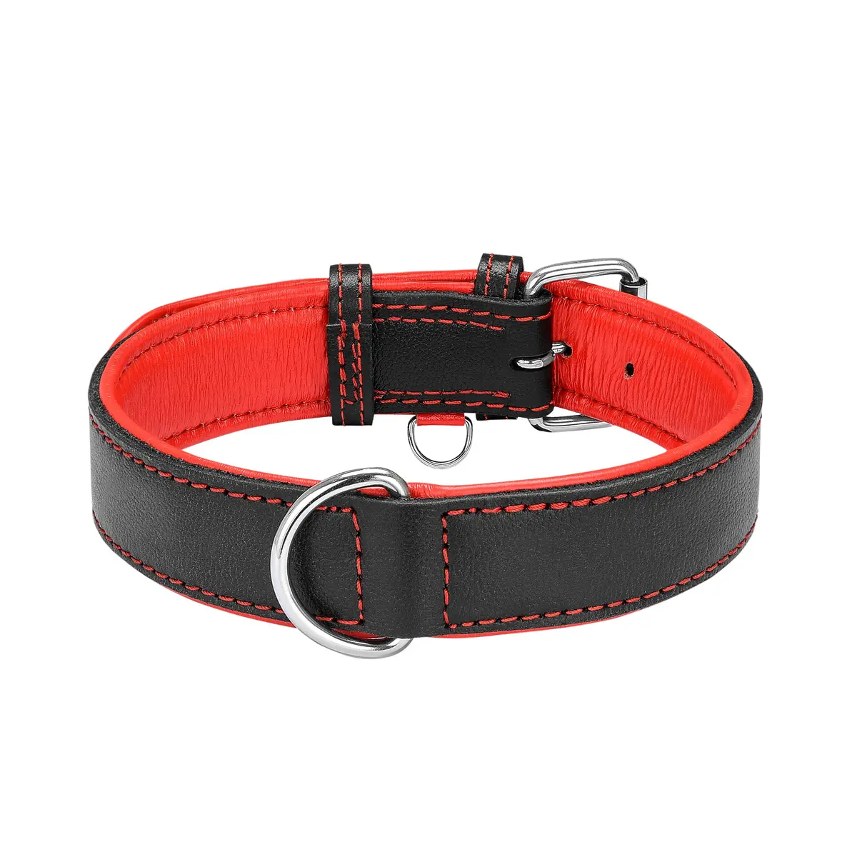 Riparo Adjustable Leather Dog Collar - Heavy Duty Wide Collar for Large Dogs (XL: 1.75" Wide for 21”-25” Neck) - view 6