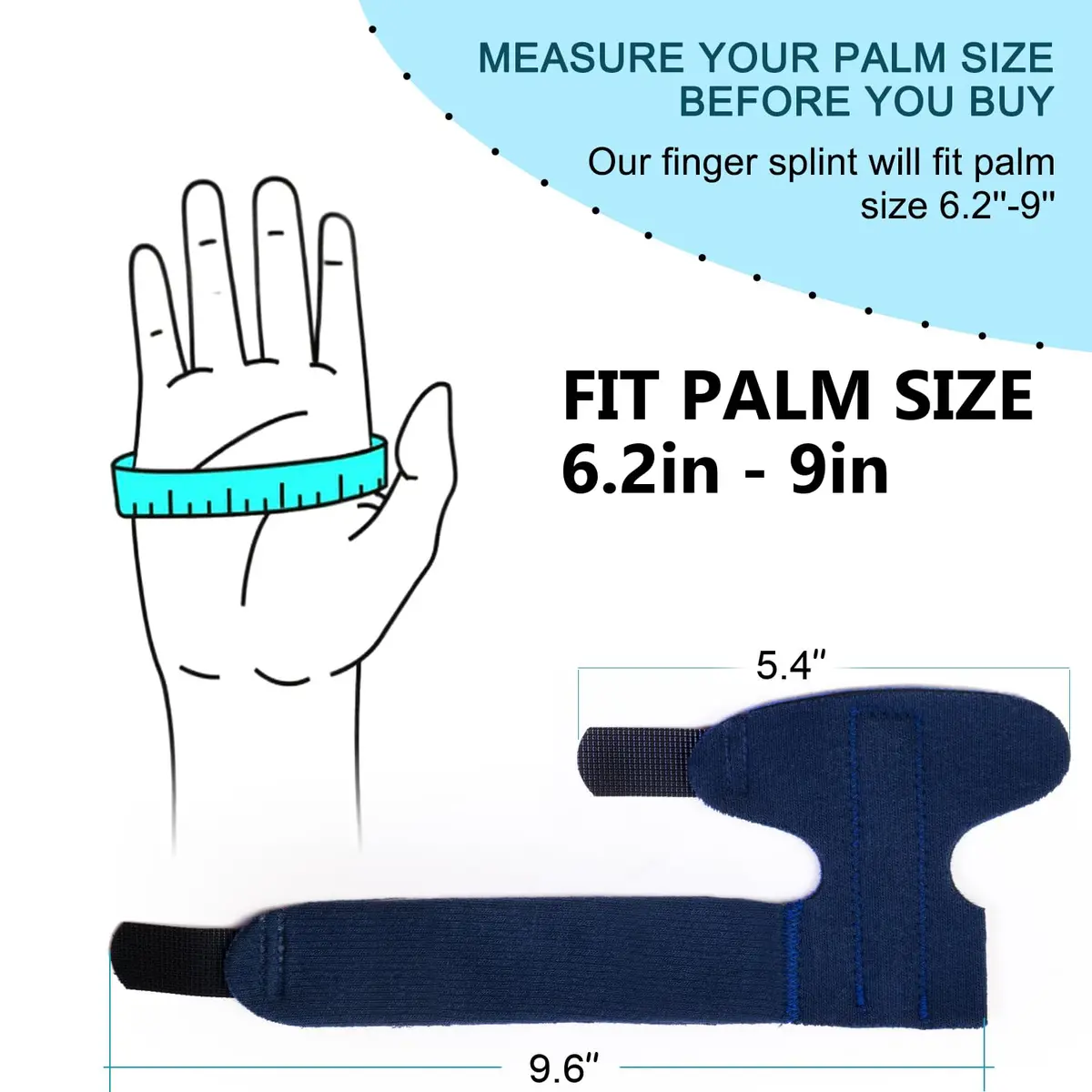 Sumifun Finger Splint Brace for Left/Right Hand, Arthritis Pain Relief, Trigger Finger Immobilizer with 2 Gel Sleeves (Palm Size 6.2-9 inches) - view 5