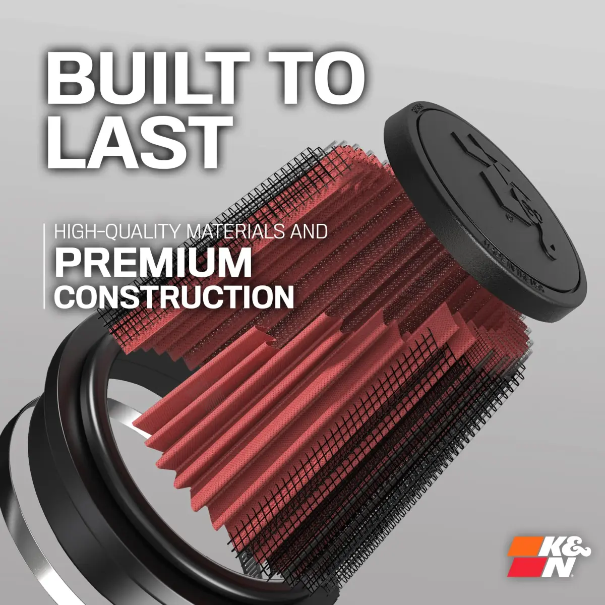 K&N Red High-Flow Universal Clamp-On Air Filter 15.24cm (6 In) | Engineered for Performance - view 5