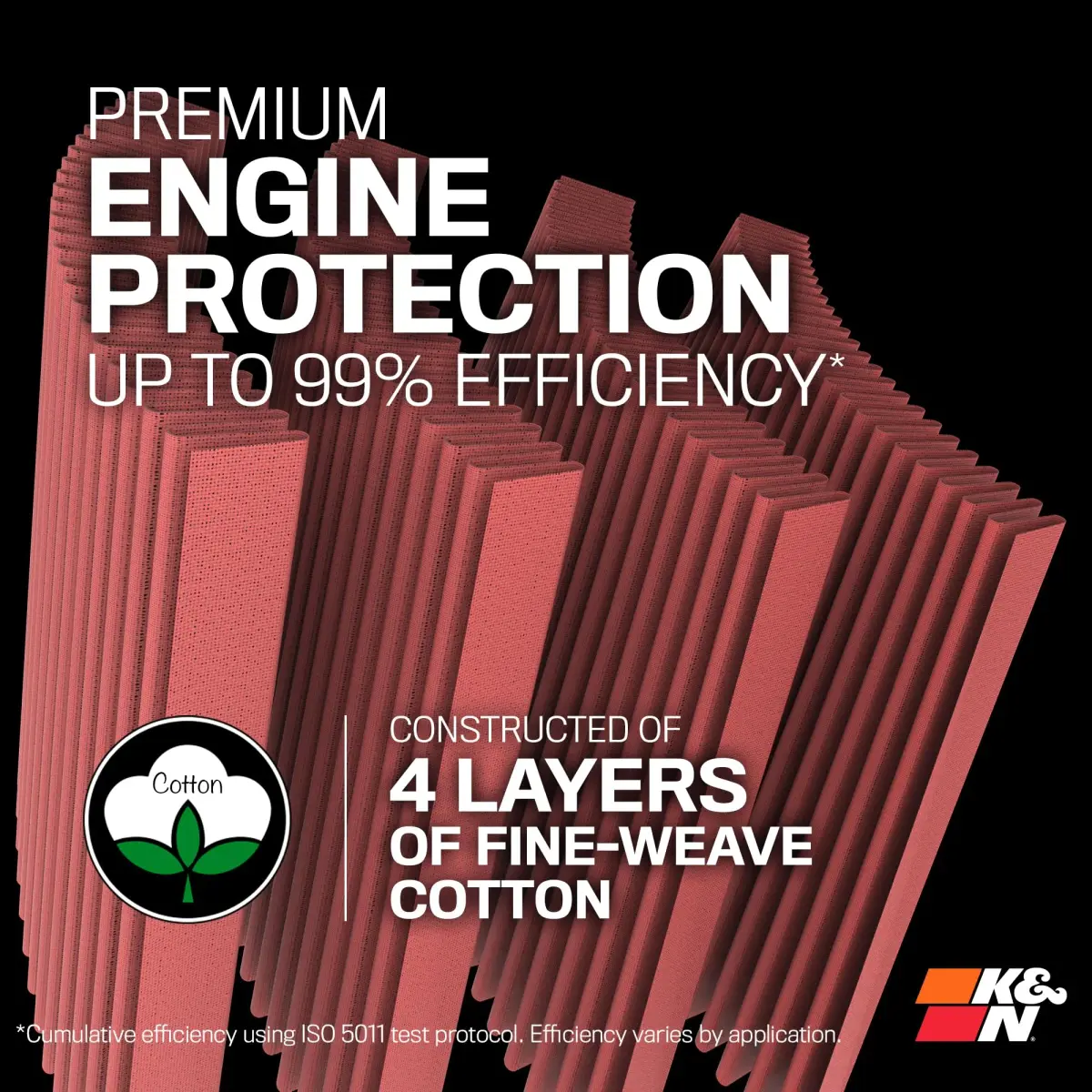 K&N Red High-Flow Universal Clamp-On Air Filter 15.24cm (6 In) | Engineered for Performance - view 4