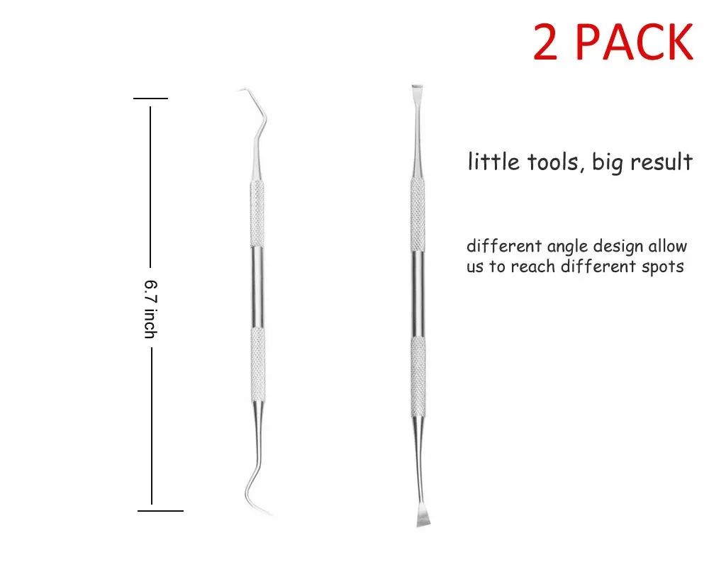 wzhe Dog Teeth Cleaning Tools Tarter Remover Canine Dental Scraper Scaler Set | 2-Piece Stainless Steel - view 6
